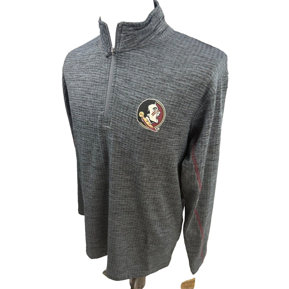 Rivalry‎ Threads Florida State Seminoles 1/4 Zip Gray Knit Shirt Mens Medium NEW